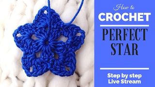 Crochet tutorial ornaments STAR For absolute beginners  Live Stream [upl. by Annoyed]