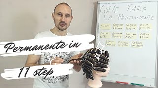 Come fare la permanente riccia o ondulata donna uomo Tutorial in 11 step Scuola parrucchieri BASE [upl. by Adao]