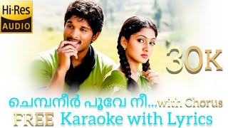 Chembaneer Poove Nee  Karaoke with lyrics in MalayalamKrishna Movie Karaoke with Lyrics Video [upl. by Percival]