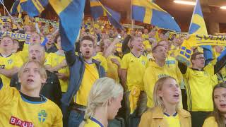 Swedish national anthem at Friends Arena 8 September 2019 [upl. by Fillander]