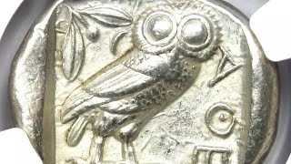 440404BC Athens Greek Tetradrachm Owl Silver Coin coins silver greek ancientcoins owl [upl. by Fates]