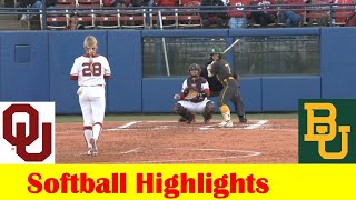 19 Baylor vs 1 Oklahoma Softball Game 1 Highlights March 22 2024 [upl. by Stanford]