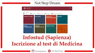 Università La Sapienza INFOSTUD  Iscrizione test Medicina [upl. by Noinatrad]