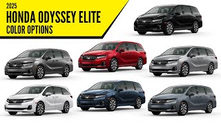 2025 Honda Odyssey Elite  Color Options  Images  AUTOBICS [upl. by Tommi33]