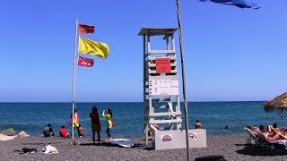 Kamari beach  Santorini Greece 2016 [upl. by Guinna434]