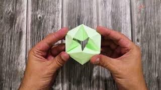 How To Make a Paper MOVING FLEXAGON  Fun amp Easy Origami Fidget Toy YochiCraft [upl. by Nodnerb]