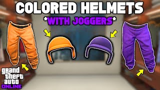 Easiest Method To Get The Orange amp Purple Bulletproof Helmet In GTA 5 Online W Colored Joggers [upl. by Aserej]