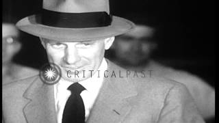 New York Giants manager Leo Durocher with his team at a baseball stadium in New HD Stock Footage [upl. by Nyllij]