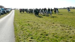 The Quorn Hunt leaving the meet at Blackhill Farm [upl. by Magee]