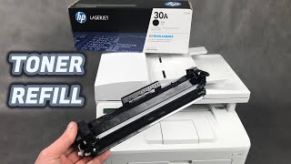 Toner refill HP30A CF230A printer HP Pro MFP M227FDN M227SDN M203DW M227FDW M203DN [upl. by Lunseth]