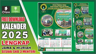 FREE DOWNLOAD DESAIN KALENDER 2025 SESUAI SKB 3 MENTERI [upl. by Mountfort]