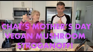 The Artificial Vegan  Mothers Day Vegan Mushroom Stroganoff veganrecipes aicooking [upl. by Einnal]