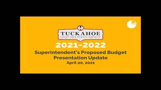 Tuckahoe Board of Education Meeting  April 20 2021 [upl. by Lustick841]