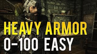 SKYRIM SE How To Increase Heavy Armor Skill SUPER FAST amp EASY  How To Level Up Fast  Tank Build [upl. by Akeihsal]