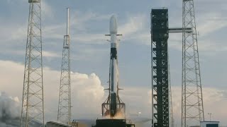 Blastoff SpaceX launches European navigation satellites nails landing [upl. by Sindee]