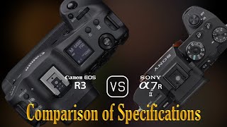 Canon EOS R3 vs Sony A7R II A Comparison of Specifications [upl. by Joacima]