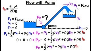 Physics 341 Bernoullis Equation amp Flow in Pipes 21 of 38 Flow with Pump [upl. by Sseb]