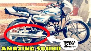 splendor modified with yamaha rx100 silencer  Total modification [upl. by Ardiekal658]