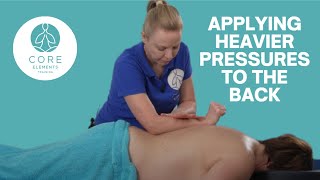 Applying Heavier Pressure to the Back  Sports Massage Techniques [upl. by Ahsiekahs]