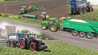 LS22  Map Erlengrat 157 Herbizide Gerstensaat FENDT 1050 CLAAS Xerion 4200 AXION 850 JBC [upl. by Hiram293]