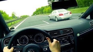 VW GOLF 7 R Onboard POV Driver View Autobahn Acceleration Drive Autostrada [upl. by Crosse]