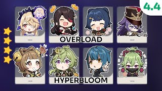 Only 4 Stars C6 Beidou Overload × C2 Kuki Hyperbloom  44 Abyss Floor 12 9★  Genshin Impact [upl. by Ainod]