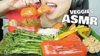 ASMR ROASTED VEGGIES  SPICY THAI DIPPING SAUCE น้ำพริก EATING SOUNDS NO TALKING  SASASMR [upl. by Tartaglia41]