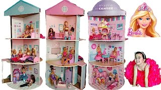 NEW BARBIE Spinning Dolls House and Shops 3 Tier Giant Box Surprise Toys Fun Kids Balloons Toys [upl. by Minabe]