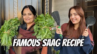 Mama ki Famous Saag Recipe Cooking karty huwe ungli cutt gaye [upl. by Ellenod]