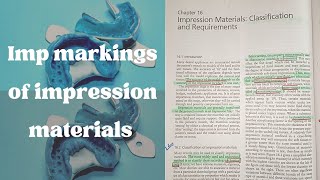 Dental Materials chap Impression Materials imp markings  BDS Tips VIVA marking [upl. by Reiss]