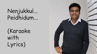 Nenjukkul Peidhidum  Karaoke  With Lyrics  Varanam Ayiram  Harris Jayaraj  HighQuality  Surya [upl. by Valleau]