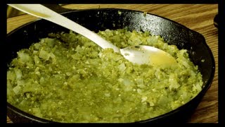 Spicy Hot Mexican Style Green Tomatillo Salsa w Serrano amp Jalapeno Peppers [upl. by Brittani]