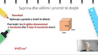 Klasa 9  Matematikë  Syprina dhe vëllimi i prizmit të drejtë [upl. by Pudendas673]