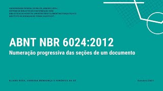 ABNT NBR 6024  Numeração progressiva das seções de um documento [upl. by Yaj]