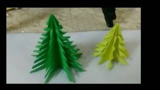 Making Green amp Yellow Tree With Paper  Grace Of Art [upl. by Ayimat]