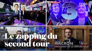 Comment les chaînes télé ont annoncé la victoire de Macron au second tour [upl. by Gilder]