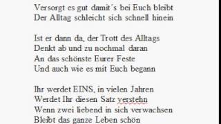 Gedicht zur Hochzeit  Wenn zwei Menschen Hochzeit feiern [upl. by Eidurt759]