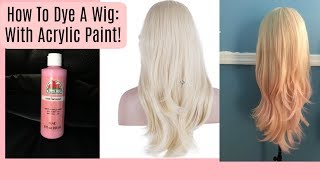 How to dye a cosplay wig  With Acrylic Paint [upl. by Glaser]