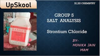 Salt Analysis Group 5  Strontium Chloride Chemistry Chemistry classes by Monika Jain Mam [upl. by Pooi]