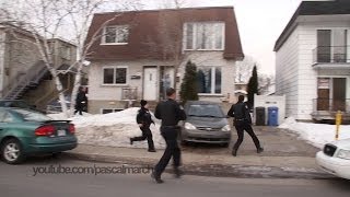 Multiple cops run for backup  Les policiers de Longueuil accourent 2252014 [upl. by Htesil774]