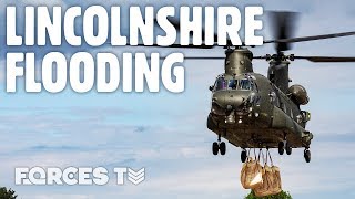 RAF Helicopters Join Operation To Stop Lincolnshire Flooding  Forces TV [upl. by Alohcin]