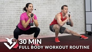 30 Minute Full Body Workout Routine at Home  Total Body Strength Training Workout with Weights [upl. by Taka]