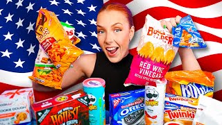 AUSTRALIAN TRIES AMERICAN SNACKS [upl. by Bathsheeb]