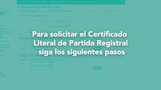 Solicita el Certificado Literal de Partida Registral en línea [upl. by Modesta]