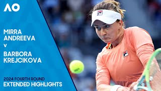 Mirra Andreeva v Barbora Krejcikova Extended Highlights  Australian Open 2024 Fourth Round [upl. by Teresa]