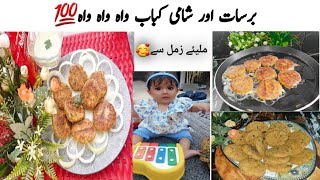 برسات کے ساتھ شامی کباب کا نوالہ کرے مزہ دوبالا 😝shami kebab recipezimal fatima [upl. by Mord]