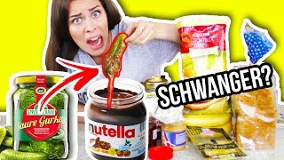 SCHWANGERE 👶🏻 FOOD KOMBINATIONEN TESTEN 😱 Ekliges Essen im Live Test [upl. by Ddart422]