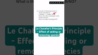 Le Chatelier’s Principle  Effect of adding or removing species shorts chemistry [upl. by Pelagi]