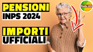 Aumento Pensioni 2024 rivalutazione Tabelle INPS Invalidità civile pensioni minime assegno sociale [upl. by Enitsirk293]