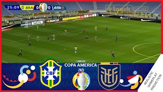 BRASIL vs ECUADOR  RESUMEN amp GOLES  Copa America 2021  Simulación amp Predicción [upl. by Enyluqcaj987]